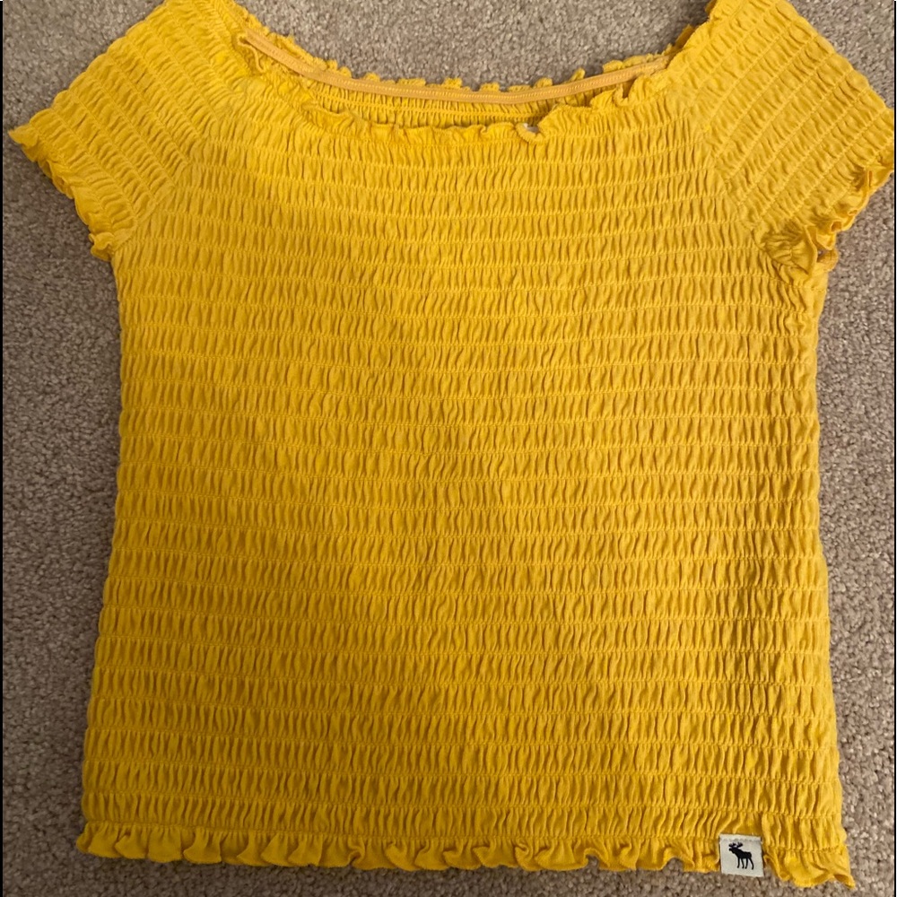 Abercrombie girls smocked yellow top